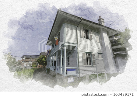 Watercolor style Nagasaki Higashiyamate Earth Museum Nagasaki City, Nagasaki Prefecture 103459171