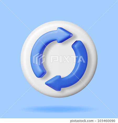 3D Synchronization Icon Isolated 103460090
