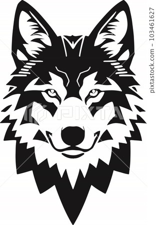 Pretty and powerful wolf emblem art vector 103461627