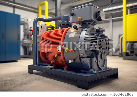 Huge industrial compressor in production. Generative AI 103461902