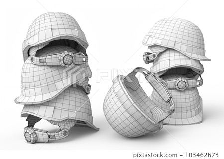 Set of safety helmet or hard cap isolated on white background 103462673