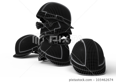 Set of safety helmet or hard cap isolated on white background 103462674
