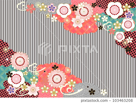 High-color Japanese-style background material 103463208