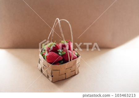 basket paper craft from recycled waste paper bag basket paper craft from recycled waste paper bag 103463213