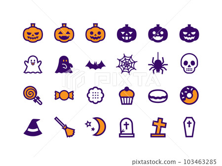 Halloween motif vector icon set Halloween motif vector icon set 103463285