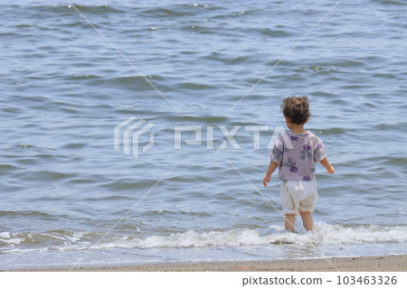 Toddlers playing on the beach Children Toddlers playing on the beach Children 103463326
