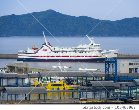 Fukue Island, Nagasaki Prefecture Ferry "Tsubaki" entering Fukue Port / Fukue Island, Japan Fukue Island, Nagasaki Prefecture Ferry "Tsubaki" entering Fukue Port / Fukue Island, Japan 103463962