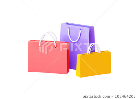 Shopping bag pile 3d render - group of various shop and gift paper packs. Purchased and delivered goods in colored packaging for buying and delivery or sale concept. Shopping bag pile 3d render - group of various shop and gift paper packs. Purchased and delivered goods in colored packaging for buying and delivery or sale concept. 103464205