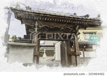 水彩風格長崎妙光寺長崎縣長崎市 103464482