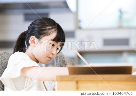 在家學習的女孩 在家學習的女孩 103464765