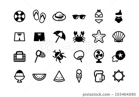 Summer memories vector icon set Summer memories vector icon set 103464890