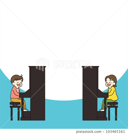 Piano classroom child illustration banner square 103465161