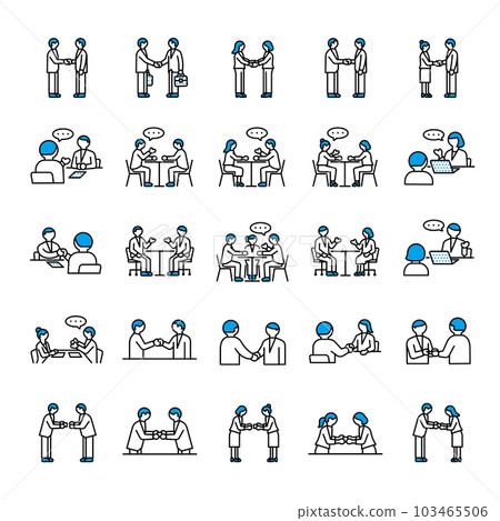 名片交換、會議圖標集 103465506