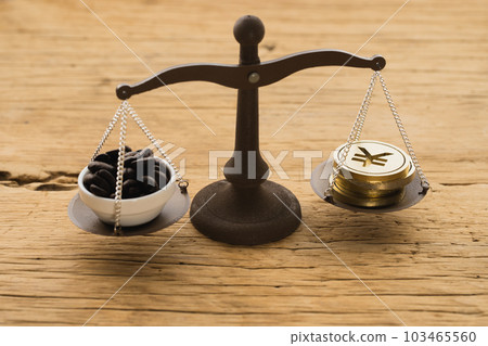 Financial image (coffee beans/yen) Financial image (coffee beans/yen) 103465560