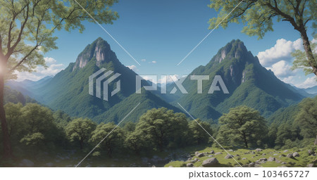 春天清新的青山 | 生成式 AI 103465727