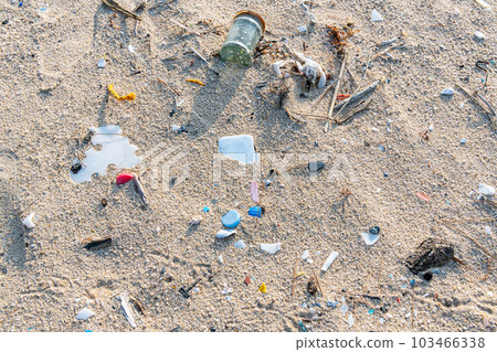 Plastic that is finely crushed into microplastics (environmental pollution image Plastic that is finely crushed into microplastics (environmental pollution image 103466338