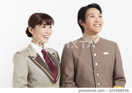 Portrait of men and women in uniform Portrait of men and women in uniform 103466656
