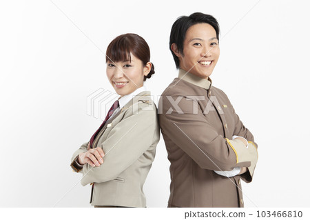 Portrait of men and women in uniform Portrait of men and women in uniform 103466810