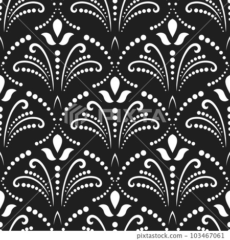 Floral Seamless Vector Pattern With Leaves Floral Seamless Vector Pattern With Leaves 103467061
