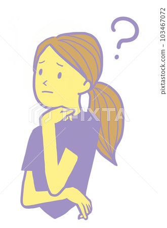 Thinking worried woman illustration Thinking worried woman illustration 103467072