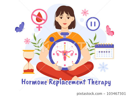 HRT or Hormone Replacement Therapy Acronym Vector Illustration with Treatment and Hormone Medication in Healthcare Cartoon Hand Drawn Templates HRT or Hormone Replacement Therapy Acronym Vector Illustration with Treatment and Hormone Medication in Healthcare Cartoon Hand Drawn Templates 103467301