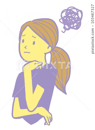 Thinking Worried Moyamoya Female illustration Thinking Worried Moyamoya Female illustration 103467327