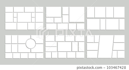 Photo mosaic collage, moodboard templates. - Stock Illustration  [103467428] - PIXTA