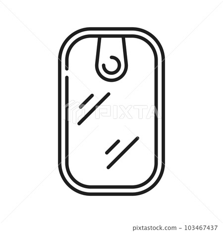 Plastic food container or package isolated outline icon. Vector top view of container cover, simple kitchenware cookware box item Plastic food container or package isolated outline icon. Vector top view of container cover, simple kitchenware cookware box item 103467437