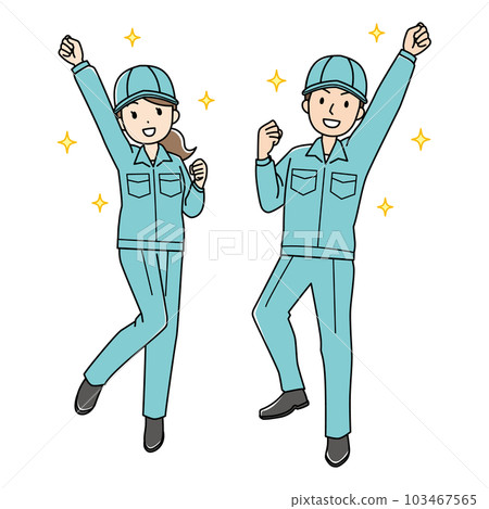 Men and women of energetic young workers (color) 103467565