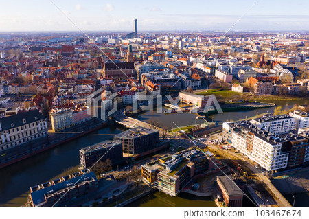 Aerial view of Wroclaw with Market Square in Poland 103467674