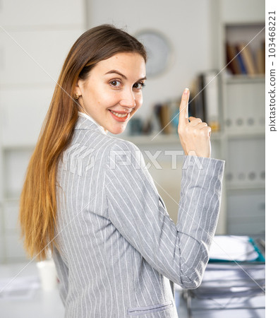 Business woman expresses different emotions while working in office Business woman expresses different emotions while working in office 103468221