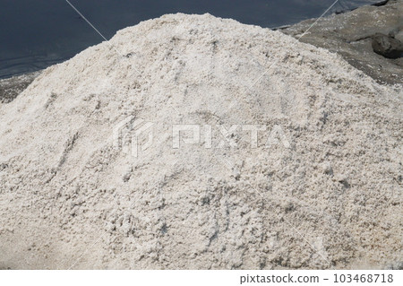 raw salt farm on plot with polythene bed raw salt farm on plot with polythene bed 103468718