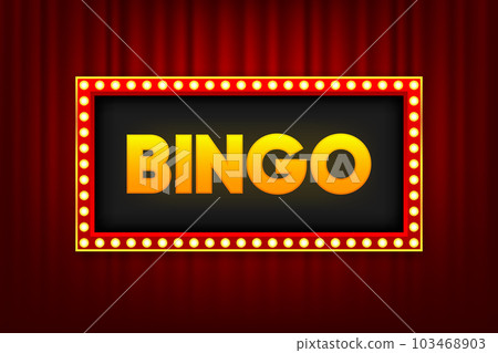 Bingo lightbox. Jackpot in lottery game. Lotto bingo, keno gambling. Gaming industry and casino advertising. Vector Illustration. Bingo lightbox. Jackpot in lottery game. Lotto bingo, keno gambling. Gaming industry and casino advertising. Vector Illustration. 103468903