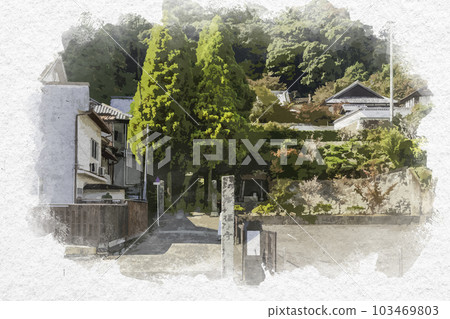 水彩風格 武雄溫泉 興福寺 佐賀縣武雄市 103469803