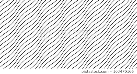 Wave lines seamless pattern. Black undulate stripes repeating background. Diagonal wavy texture. Simple curved linear wallpaper. Textile and fabric design template. Vector Wave lines seamless pattern. Black undulate stripes repeating background. Diagonal wavy texture. Simple curved linear wallpaper. Textile and fabric design template. Vector 103470166