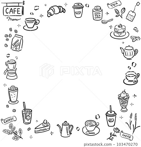 咖啡廳菜單框架 1 色方塊 103470270