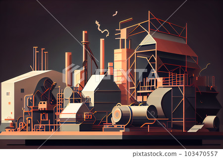 illustration of metallurgy industry. Generative AI 103470557