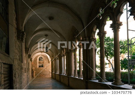 Gothic Courtyard in Dubrovnik Monastery Museum 103470776