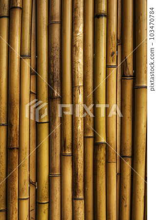 Bamboo style bamboo fence background material "AI generated image" 103470784