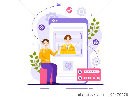 Identification Vector Illustration of Identity Card with Photo, Document, and Information in Face ID System Flat Cartoon Hand Drawn Templates 103470978