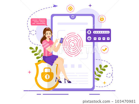 Identification Vector Illustration of Identity Card with Photo, Document, and Information in Face ID System Flat Cartoon Hand Drawn Templates 103470981