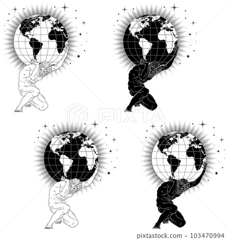 Vector of Atlas holding the earth 103470994