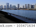 Sumidagawa Terrace and skyscrapers in the city center 103471634