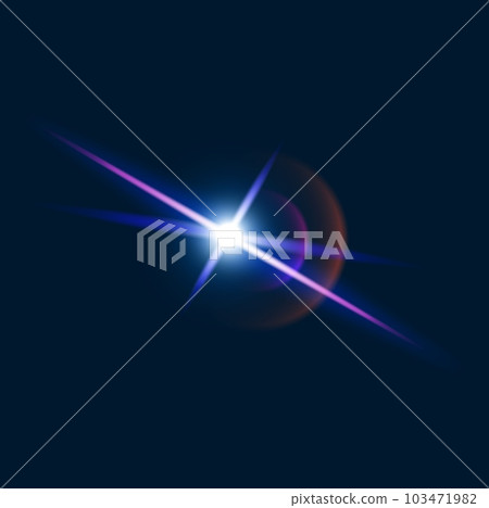 Light flare shine, flash glow and sparkle effect of star burst, vector background. Sparkle flare, glitter glow and shiny sun or camera flash effect, sunlight or ray beam lens flare in blue dark sky Light flare shine, flash glow and sparkle effect of star burst, vector background. Sparkle flare, glitter glow and shiny sun or camera flash effect, sunlight or ray beam lens flare in blue dark sky 103471982