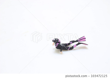 a diving man in studio silhouette isolated on white background 103472125