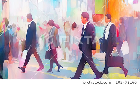 一位商人通勤的抽像畫_4 Generative AI 一位商人通勤的抽像畫_4 Generative AI 103472166