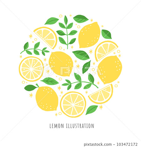 清爽的檸檬插畫 清爽的檸檬插畫 103472172