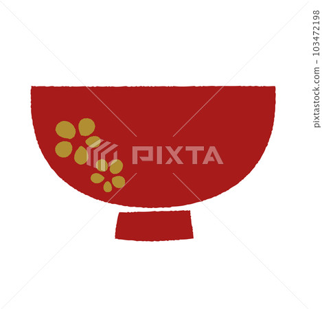 金梅花紋紅漆碗手繪矢量圖 金梅花紋紅漆碗手繪矢量圖 103472198