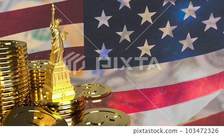 The statue of liberty on Usa flag Background 3d rendering The statue of liberty on Usa flag Background 3d rendering 103472326