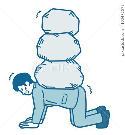 man carrying a rock 103472575